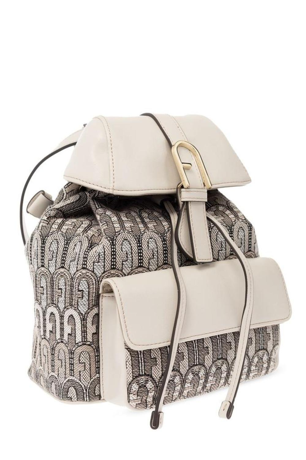 Furla Logo Plaque Drawstring Backpack