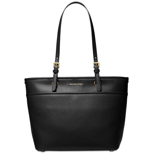 Medium Leather Top Zip Pocket Tote