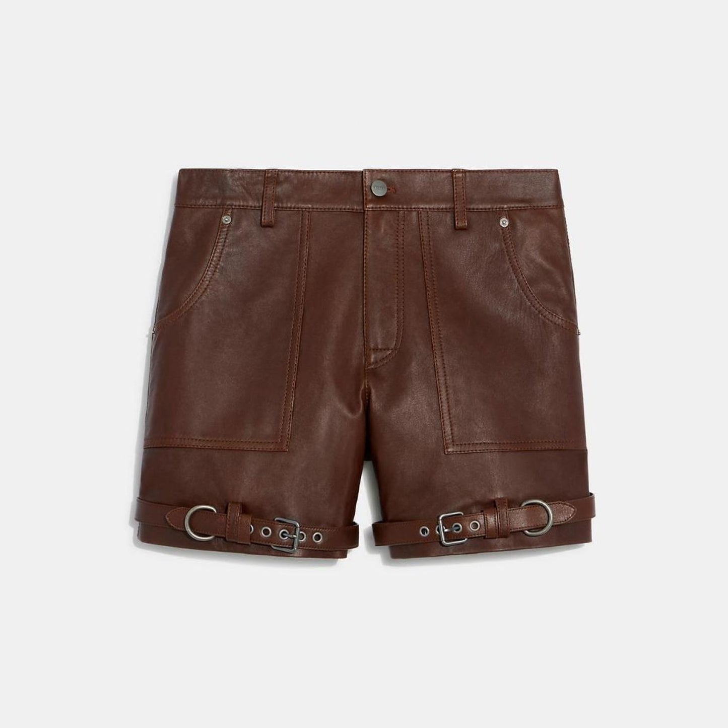 Coach Outlet Distressed Leather Shorts