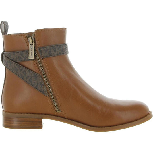 Farrah Womens Leather Round Toe Ankle Boots