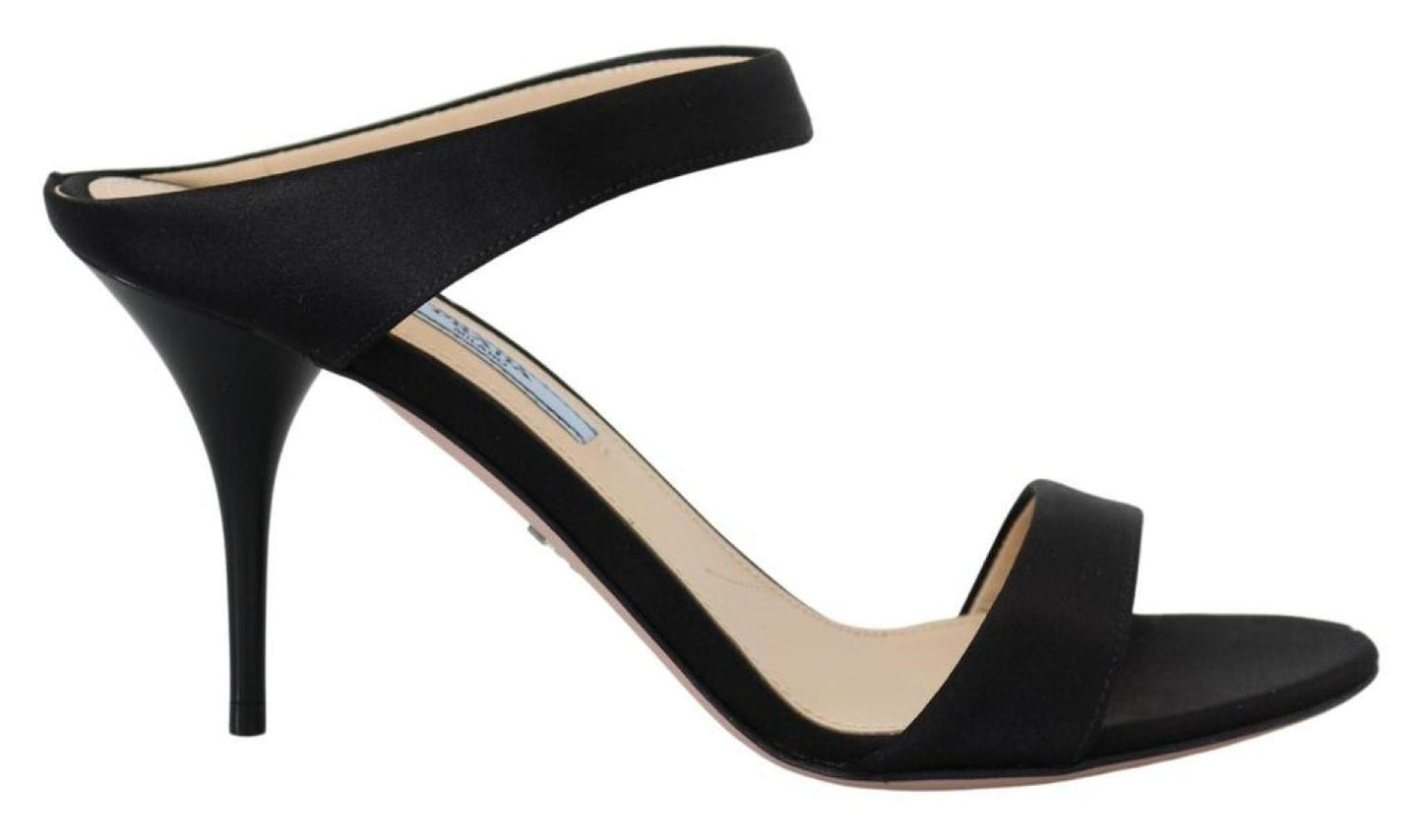 Prada Leather Sandals Stiletto Heels Open Toe Women's Shoes