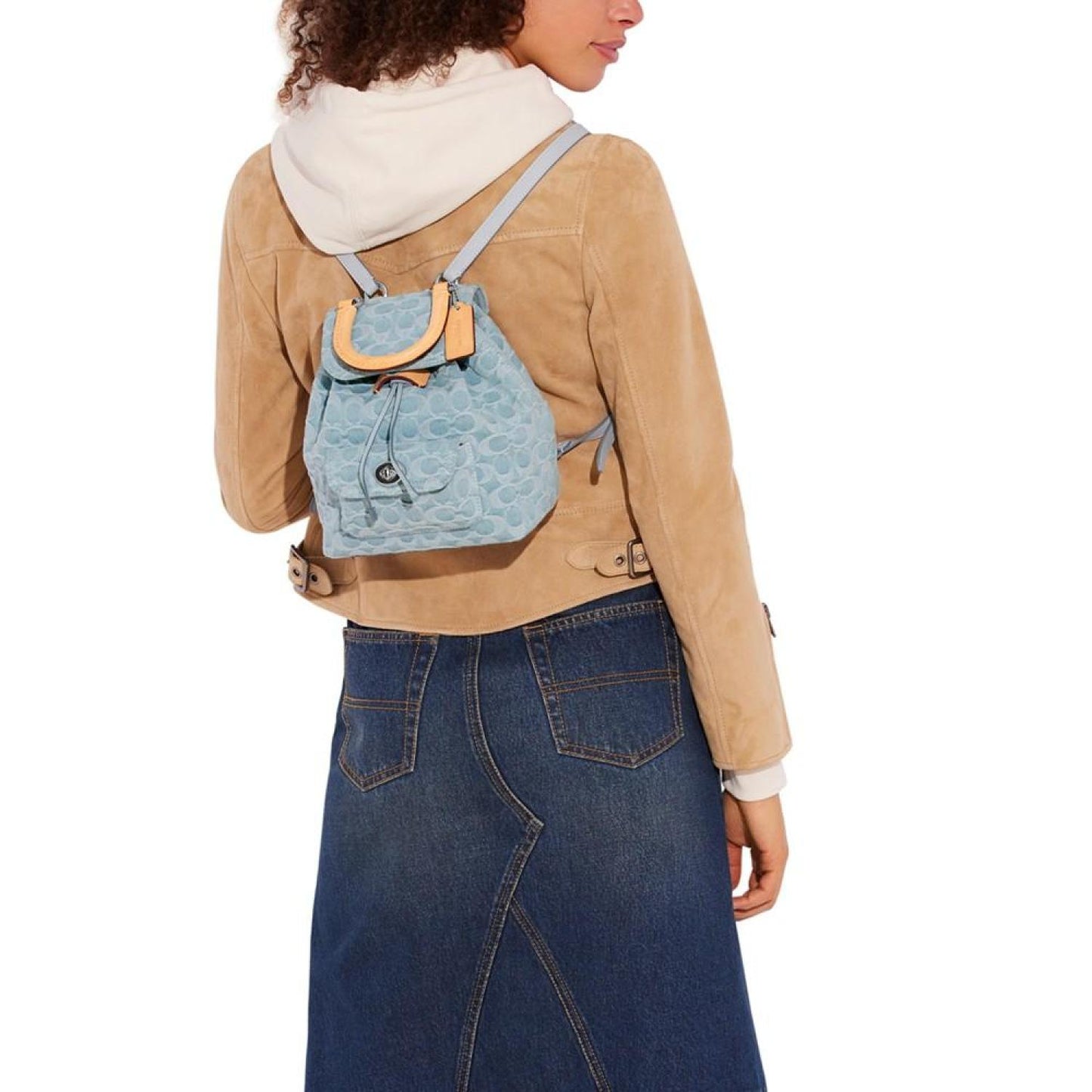 Riya 21 Signature Washed Denim Small Backpack