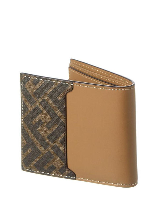 FENDI FF Squared Leather Bifold Wallet