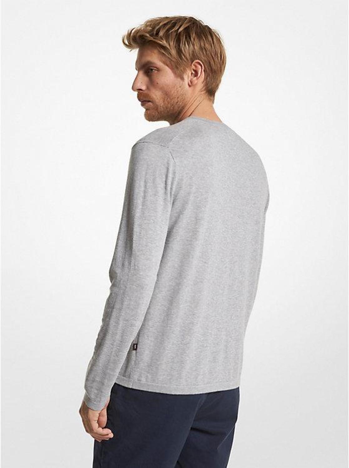 Cotton Jersey V-Neck Sweater