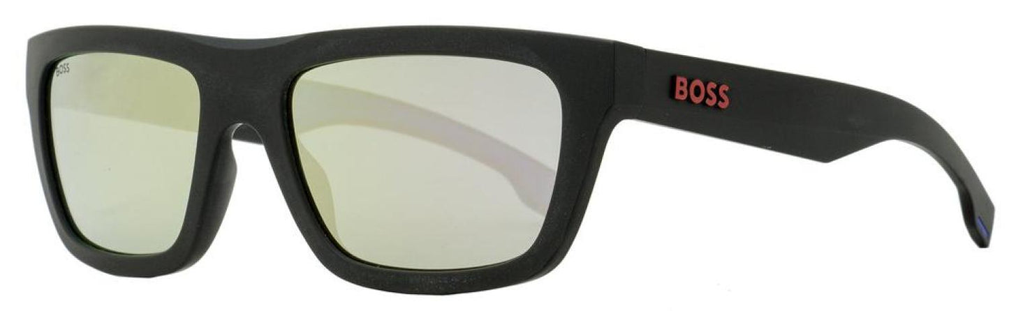 Hugo Boss Men's World Cup Sunglasses B1450S 0VKDC Matte Black/Blue 57mm