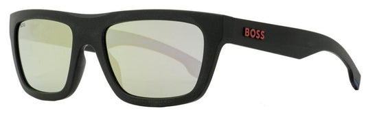Hugo Boss Men's World Cup Sunglasses B1450S 0VKDC Matte Black/Blue 57mm
