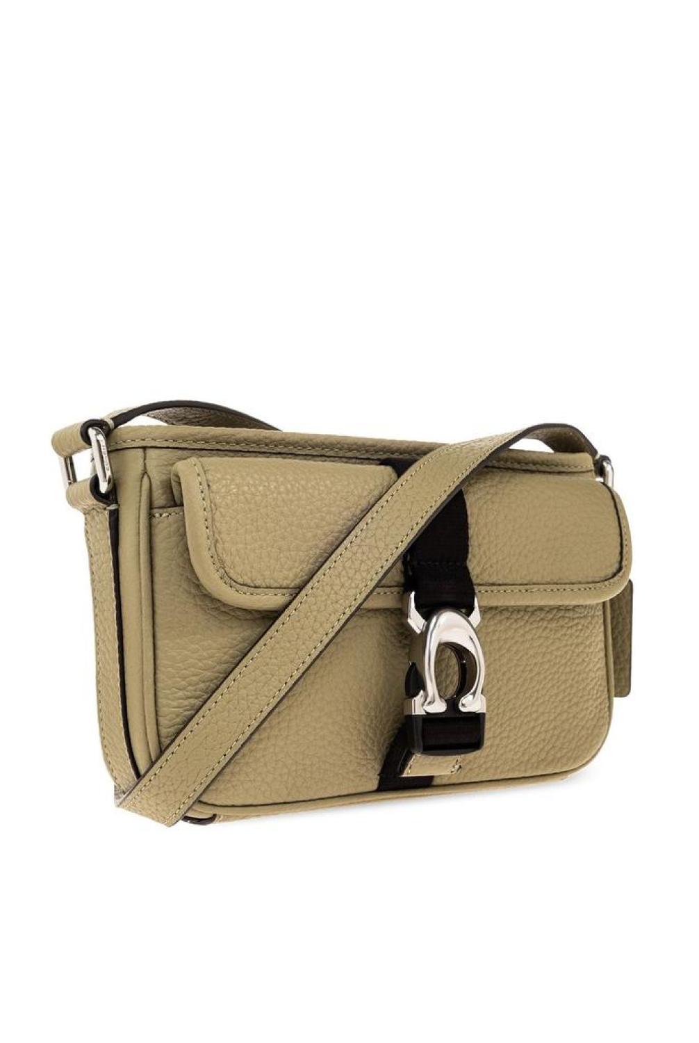Coach Logo Plaque Foldover-Top Shoulder Bag