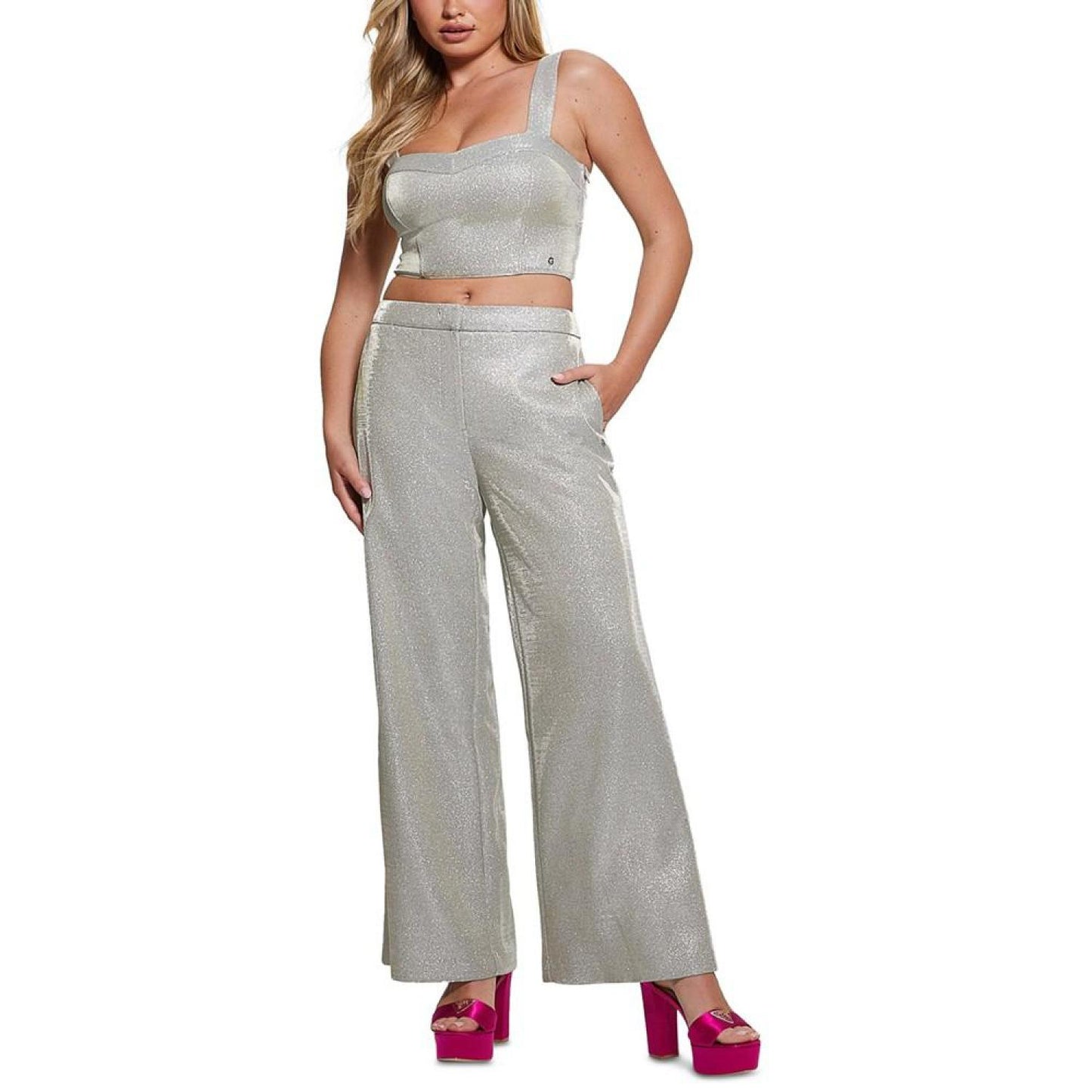 Women's Bianca Metallic Cropped Top