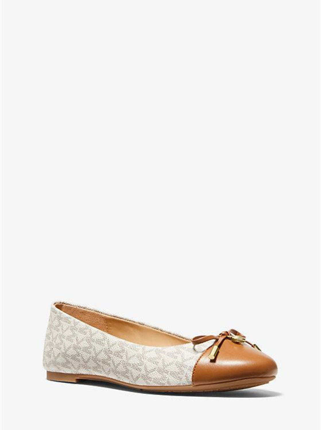 Melody Logo and Leather Ballet Flat