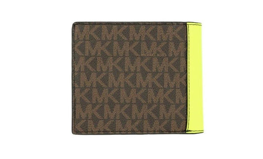 Michael Kors Cooper  Neon Signature Leather Graphic Logo Billfold Women's Wallet