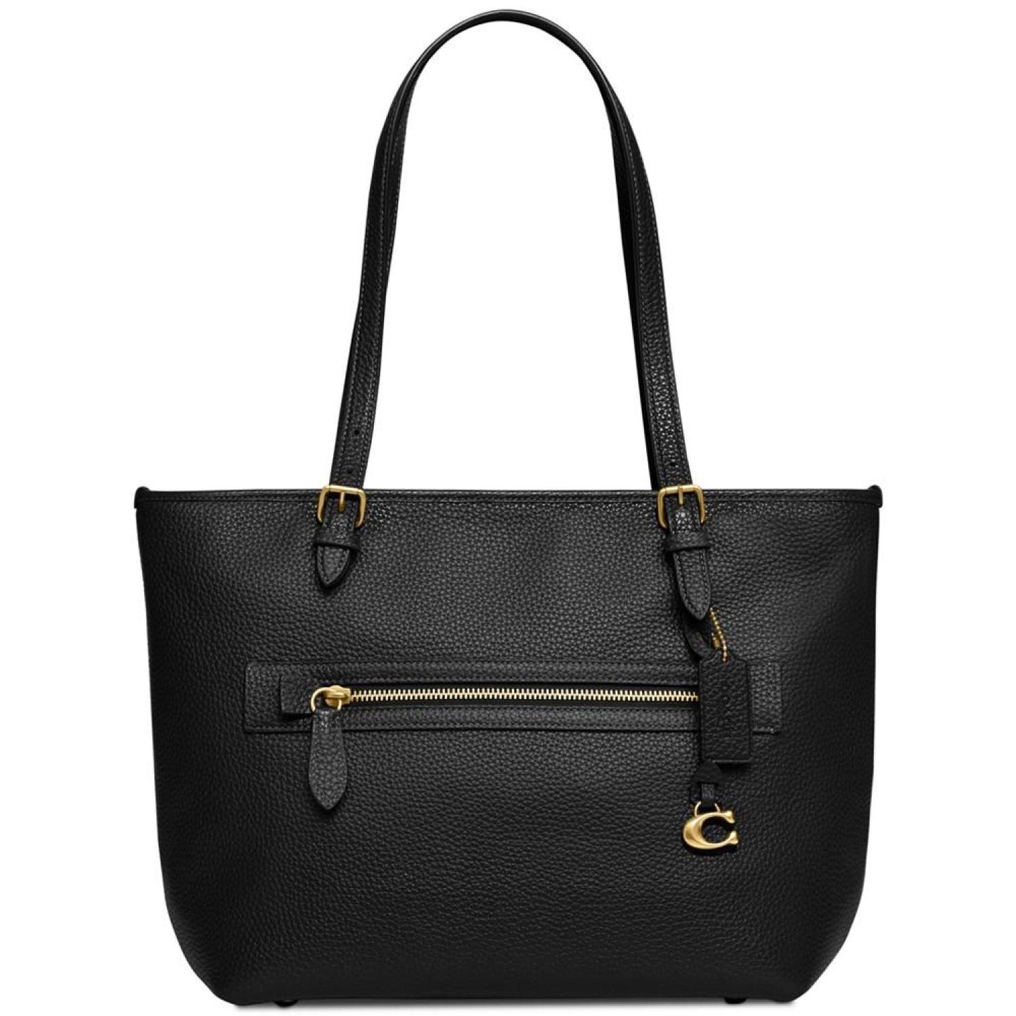 Polished Pebble Leather Taylor Tote with C Dangle Charm