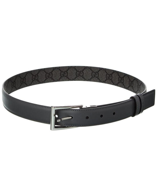 Gucci Reversible GG Supreme Canvas & Leather Belt