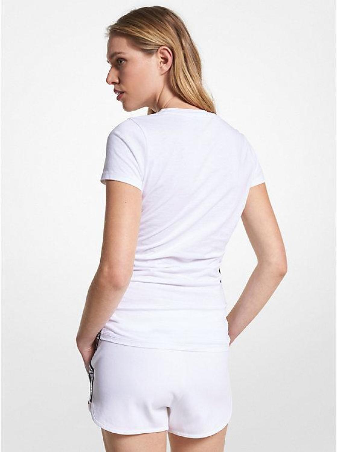 Logo Tape Organic Cotton Ruched T-Shirt