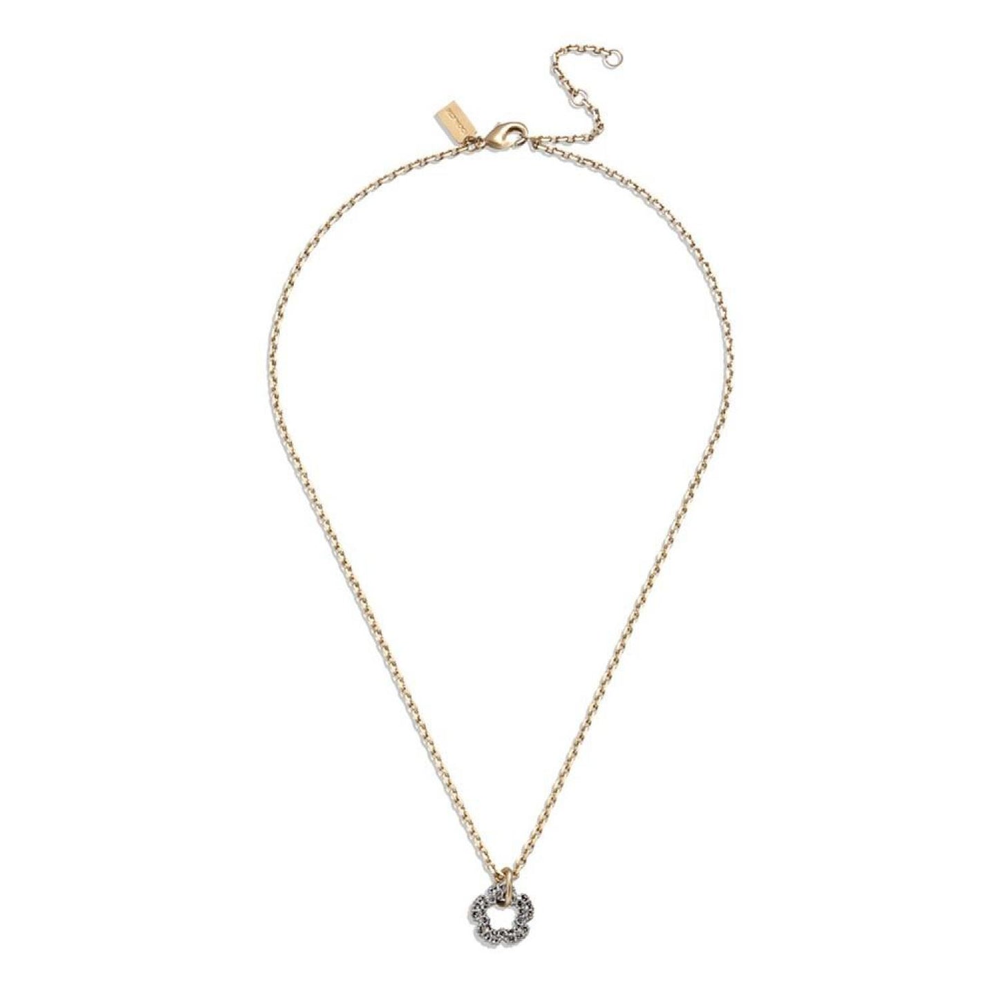 Faux Stone Signature Pave Tea Rose Pendant Necklace