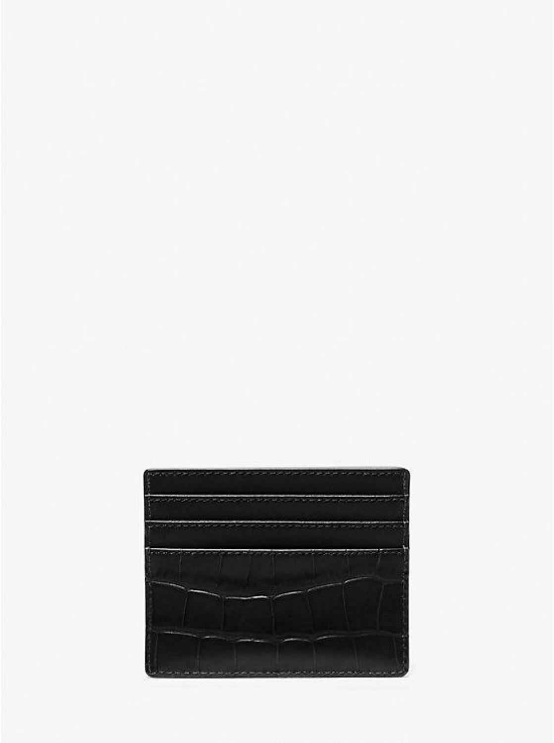 Hudson Crocodile Embossed Leather Card Case