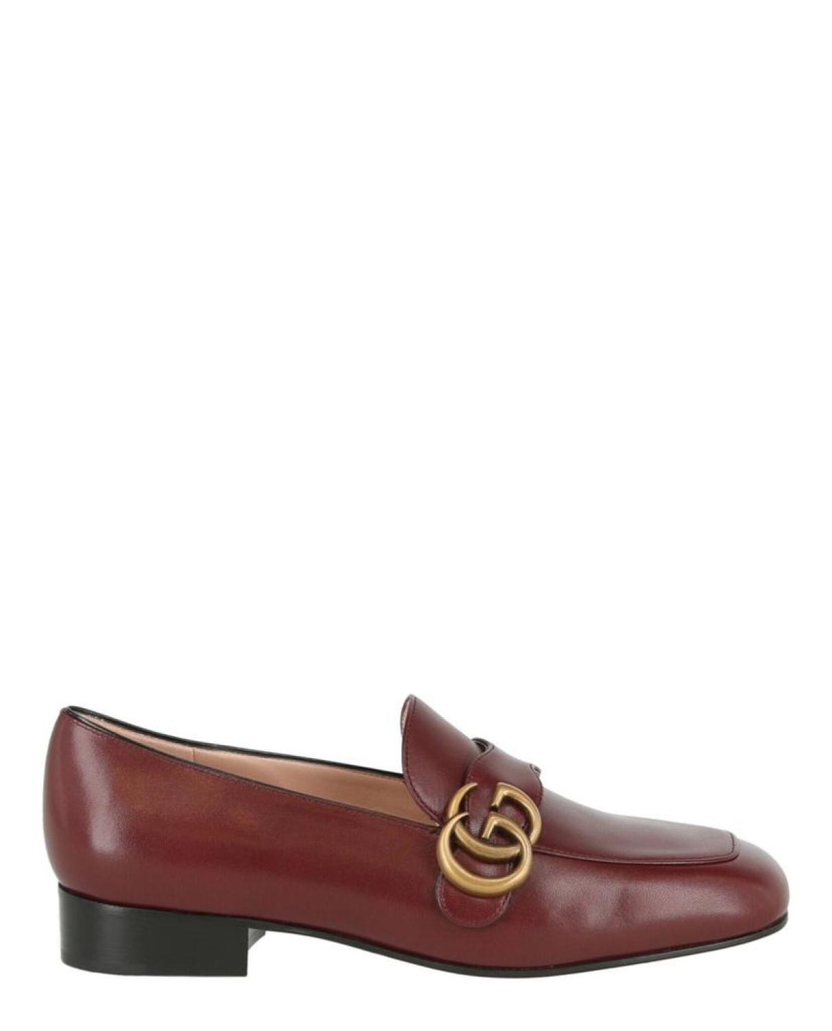 Leather Loafer with Double G