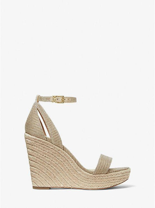 Kimberly Glitter Chain-Mesh Wedge Sandal
