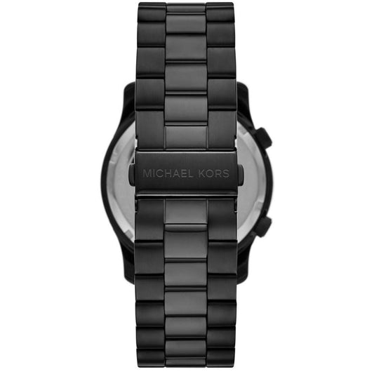 Men's Runway Quartz Dual Time Black Stainless Steel Watch 45mm