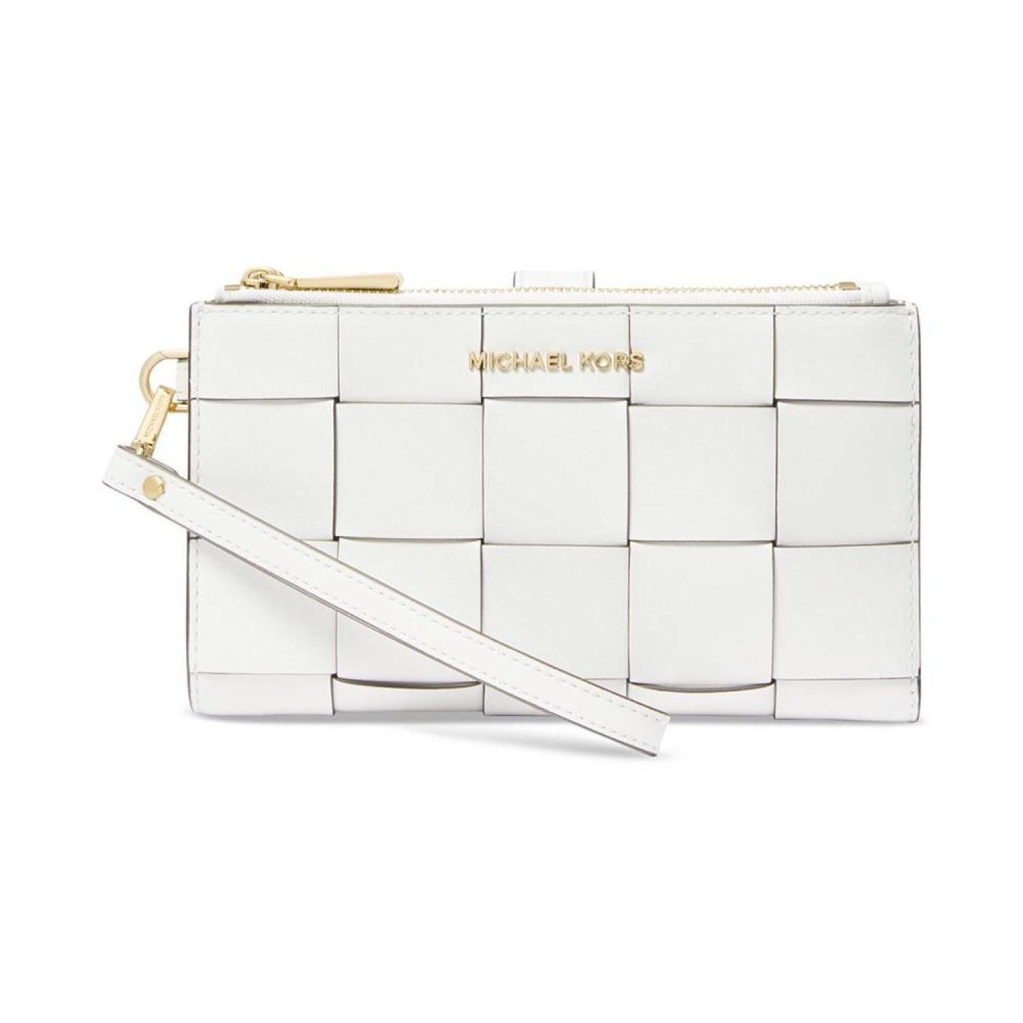 Jet Set Double Zip Leather Wristlet