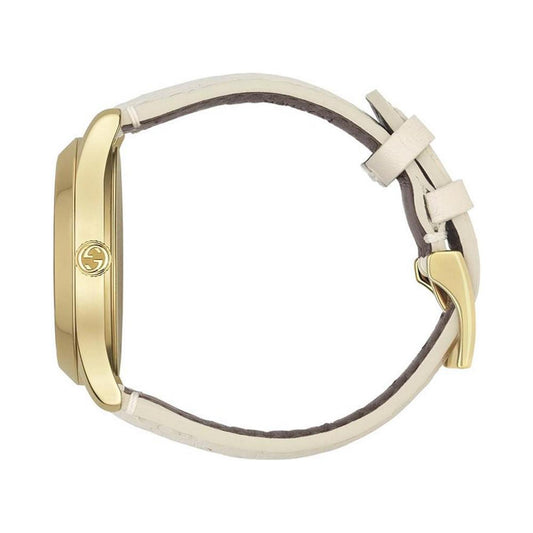 Unisex Swiss G-Timeless Mystic White Leather Strap Watch 38mm