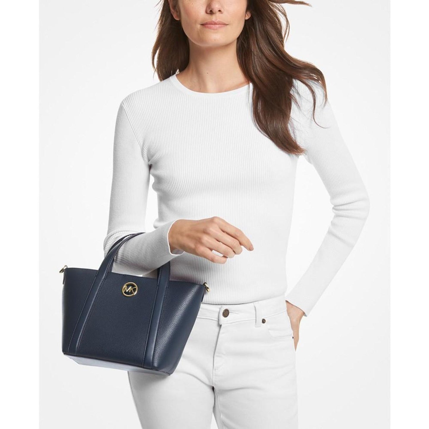Hadleigh Small Leather Double Handle Tote Messenger