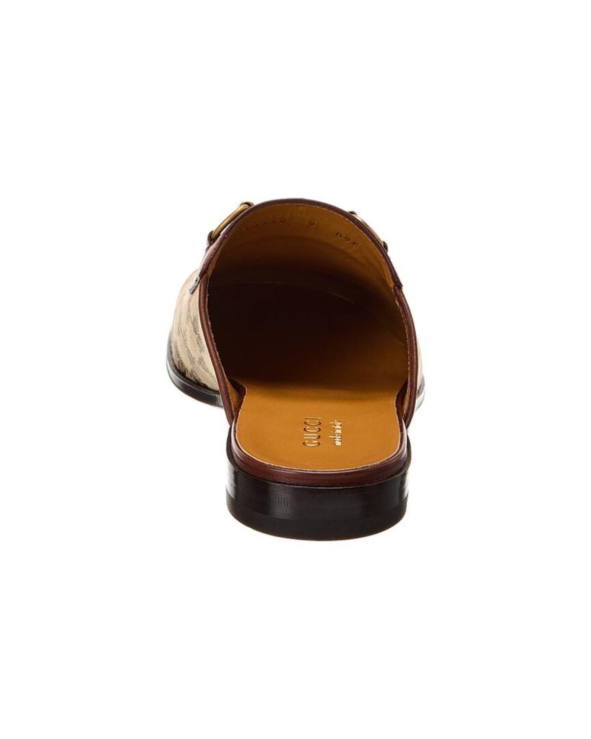 Gucci Horsebit GG Canvas & Leather Slipper