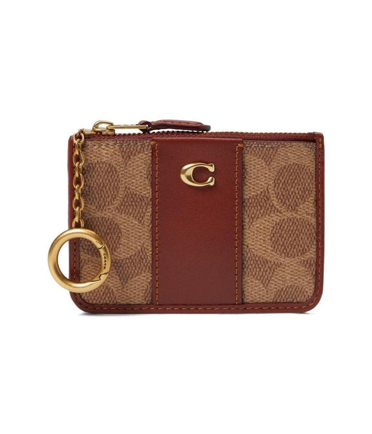 Color-Block Coated Canvas Signature Mini ID Skinny