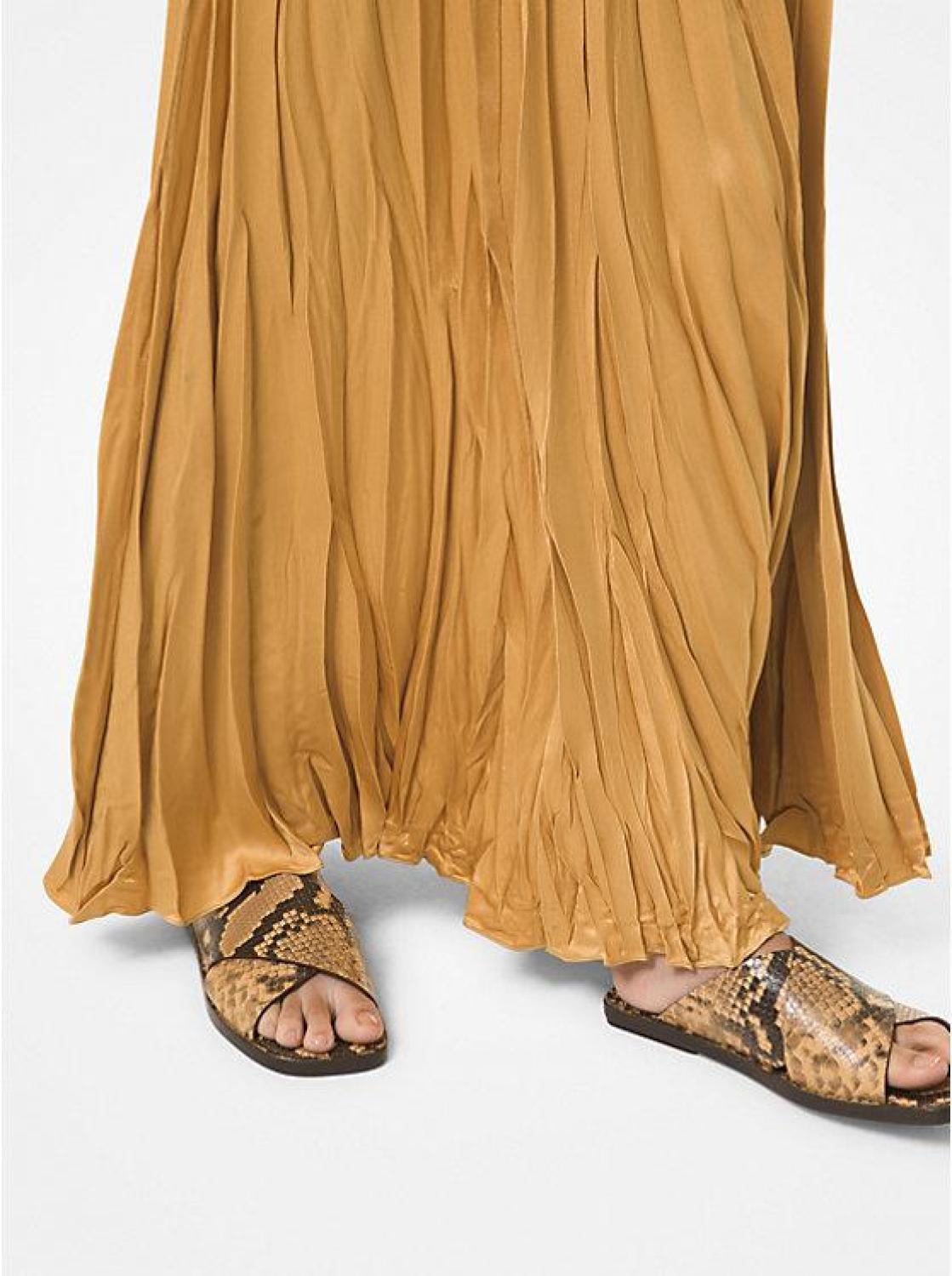 Ruth Python Embossed Leather Slide Sandal