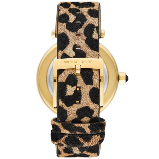 Women's Parker Quartz Three-Hand Leopard Print Calf Hair Watch 39mm