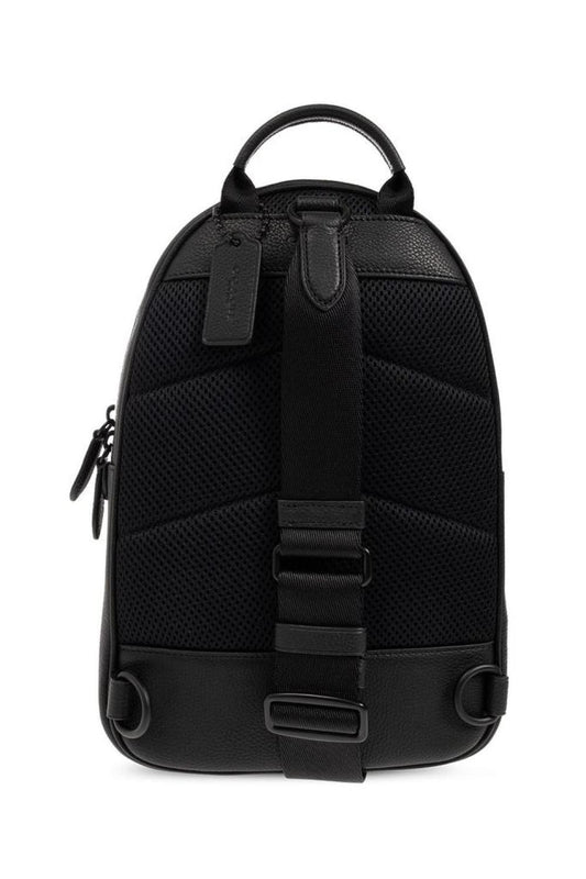 Coach Logo Embossed Zipped Backpack