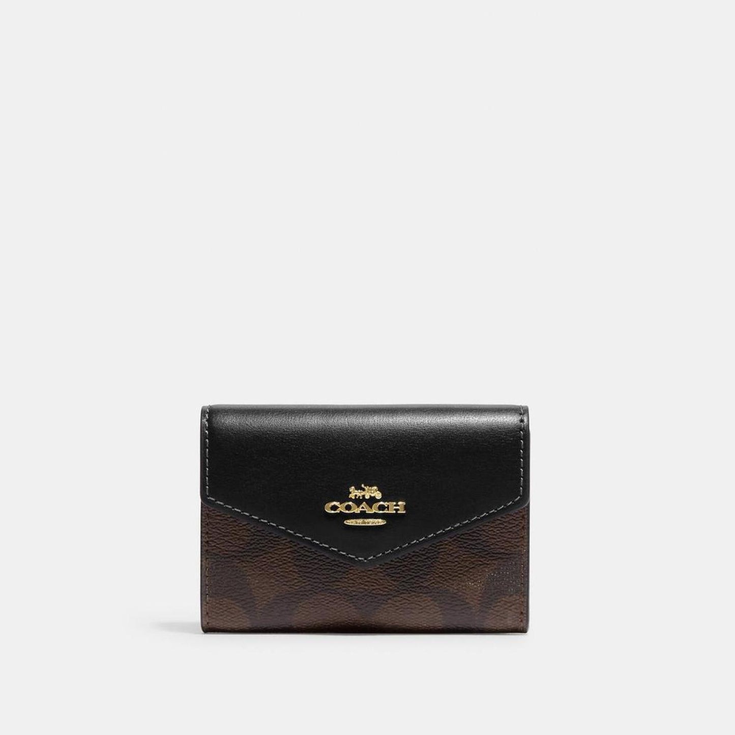 Coach Outlet Flap Card Case In Signature Canvas