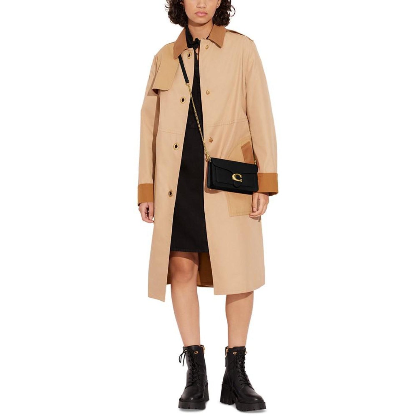 Polished Pebble Leather Tabby Chain Clutch