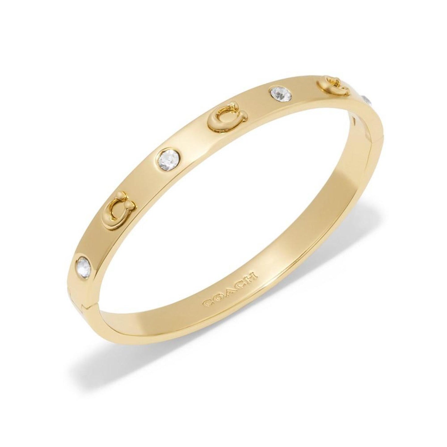 Boxed Faux Stone Signature Sculpted C Bangle Bracelet