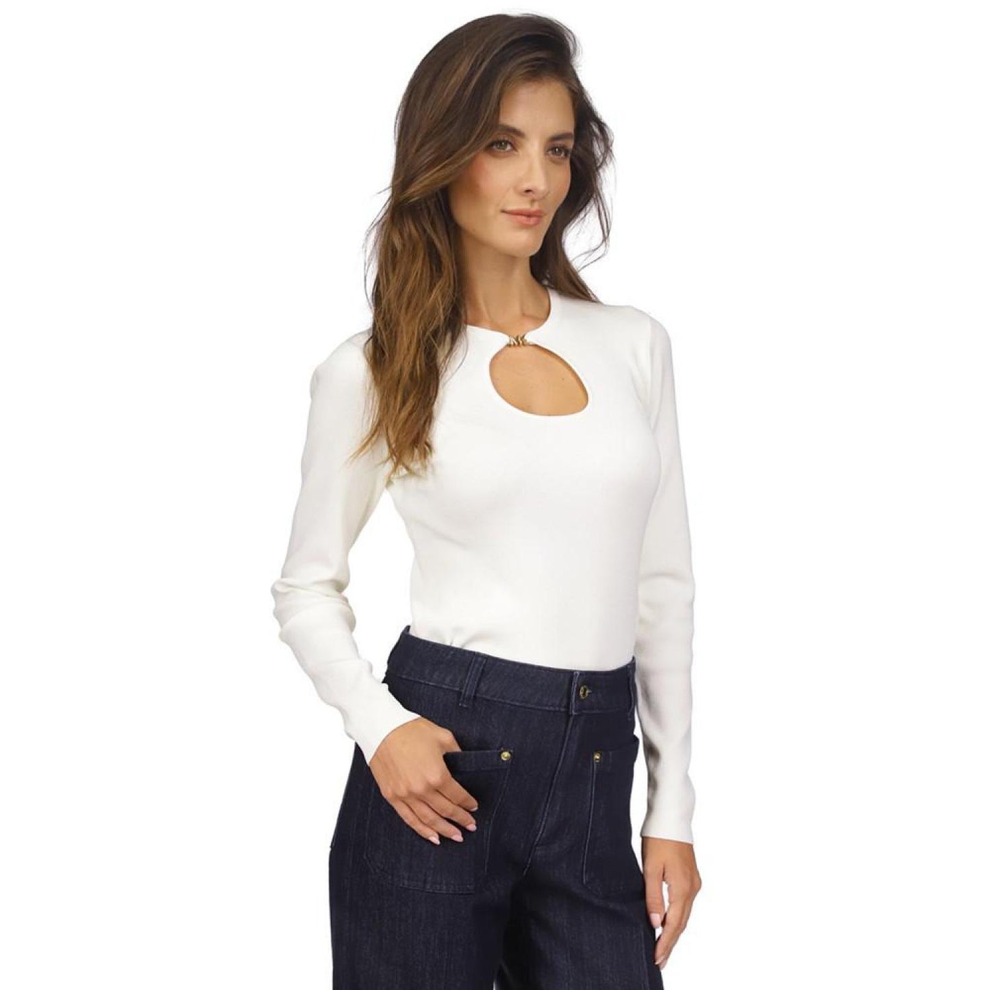 Women's Cutout Hardware Sweater