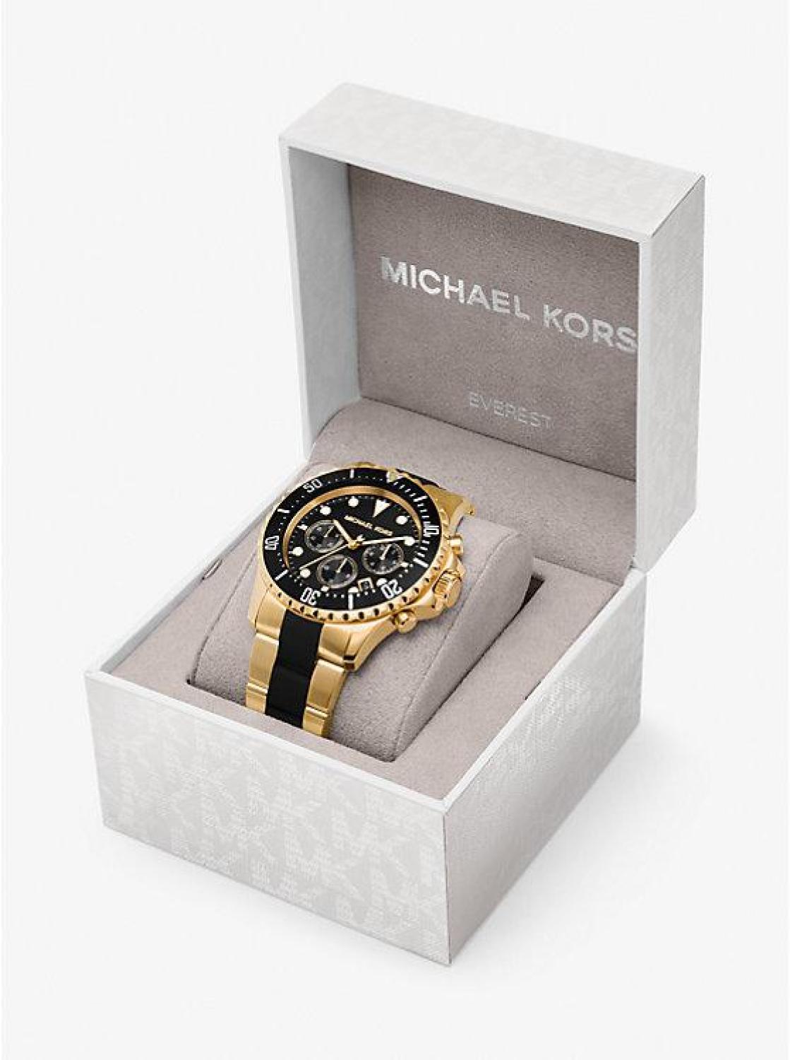 Oversized Everest Gold-Tone and Silicone Watch