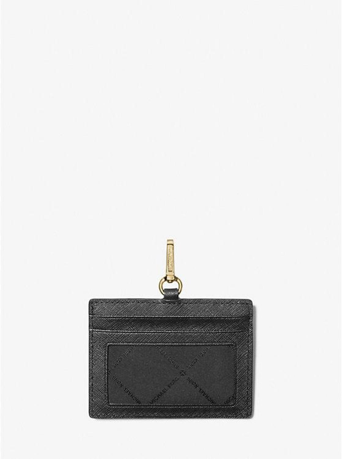 Jet Set Travel Saffiano Leather Card Case Lanyard