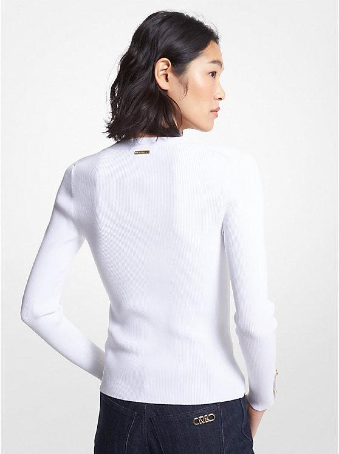 Ribbed Stretch Knit Cardigan