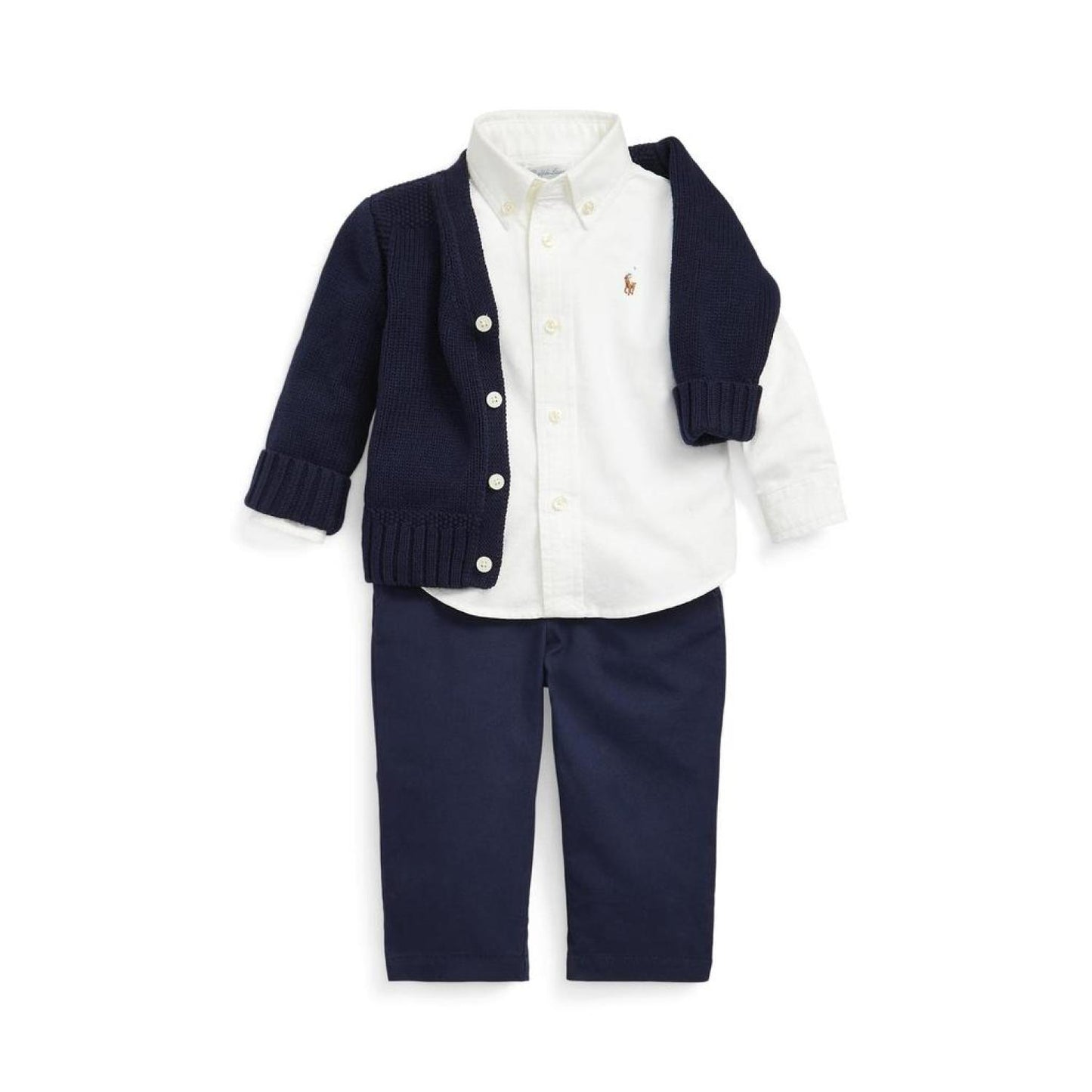 Combed Cotton V-Neck Cardigan (Infant)