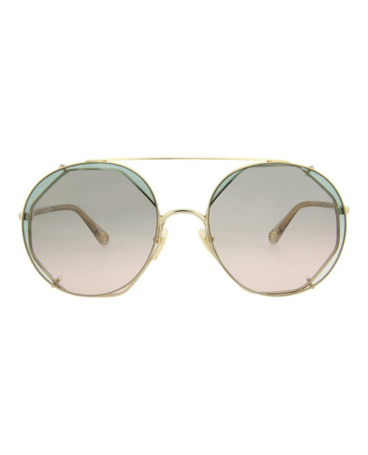 Round-Frame Metal Sunglasses