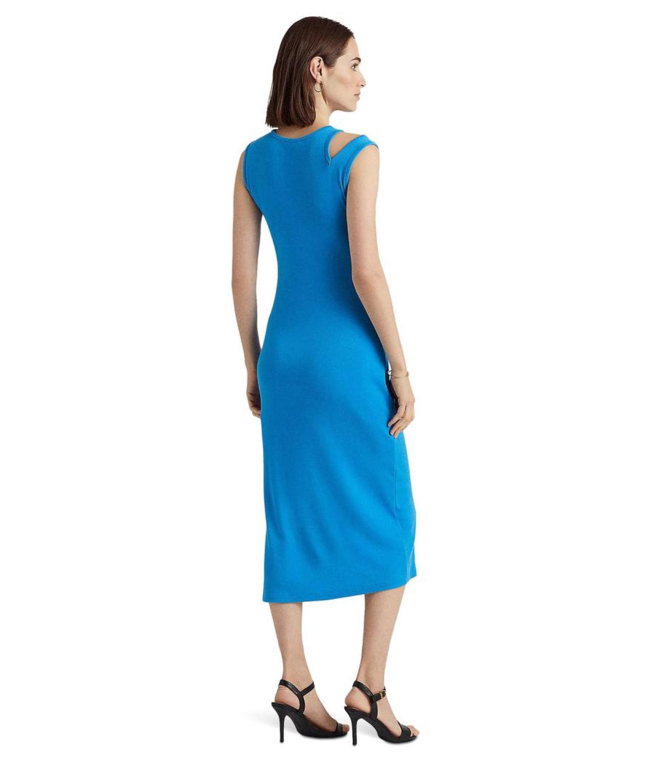 Cotton-Blend Sleeveless Midi Dress