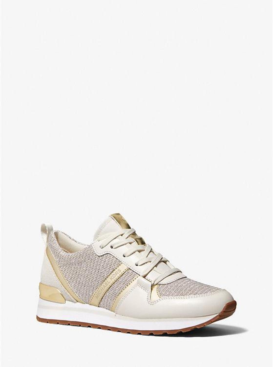 Dash Glitter Chain Mesh and Leather Trainer