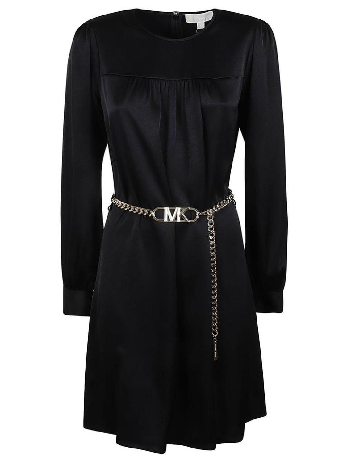 michael kors satin dress Michael Kors Womens Flutter Sleeve Cocktail Dress, Black, X-Large