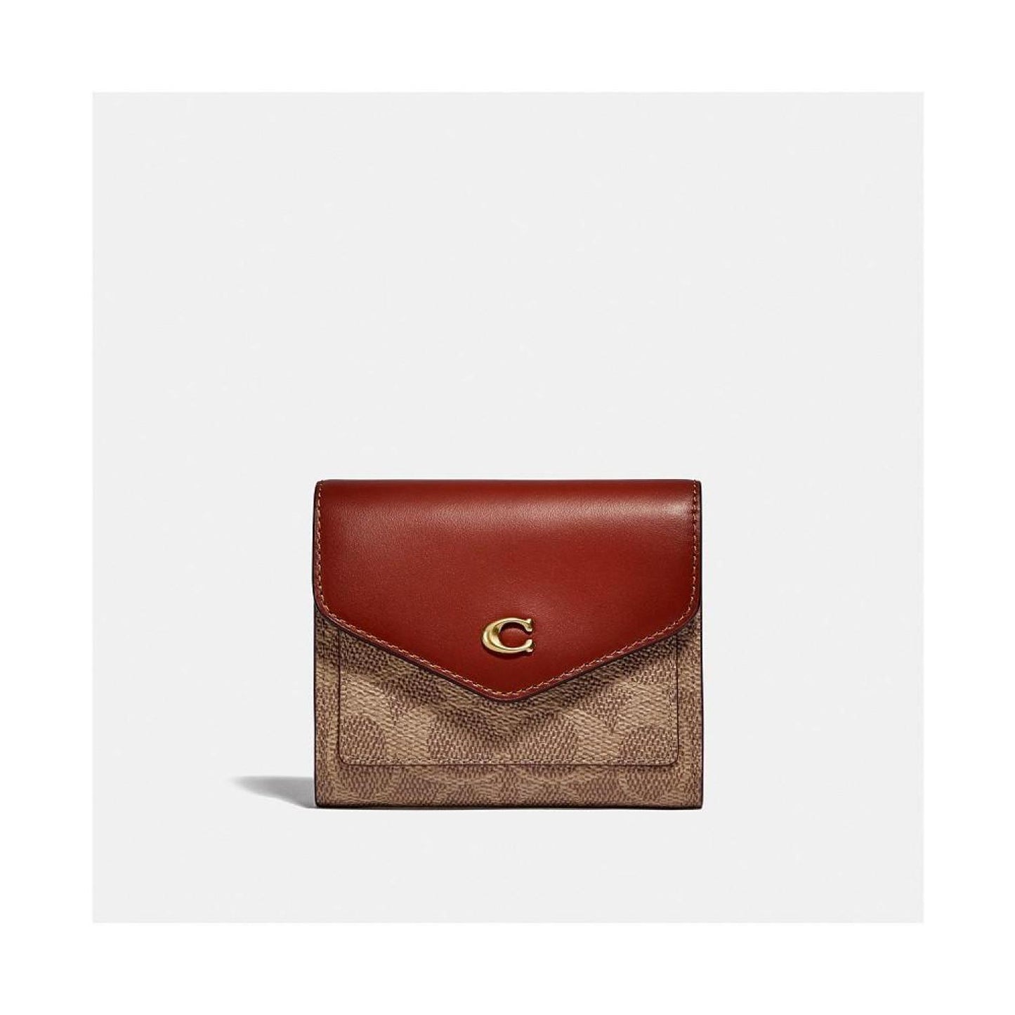 Wyn Small Leather Wallet In Colorblock Signature Canvas