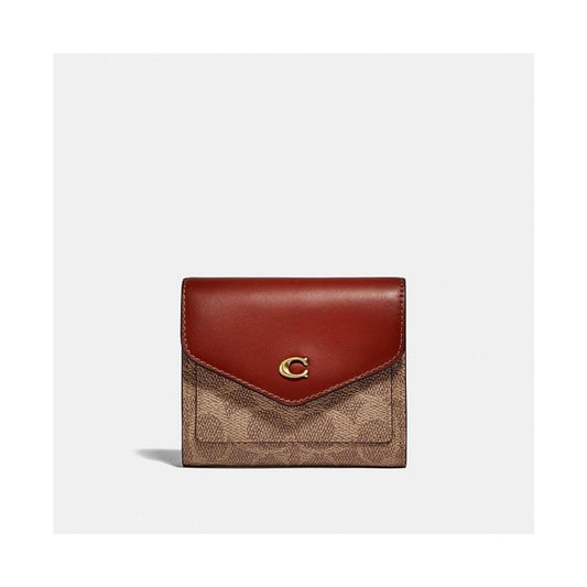 Wyn Small Leather Wallet In Colorblock Signature Canvas