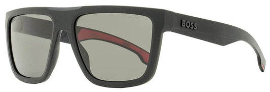Hugo Boss Men's Polarized Sunglasses B1451S 003M9 Matte Black/Red 59mm