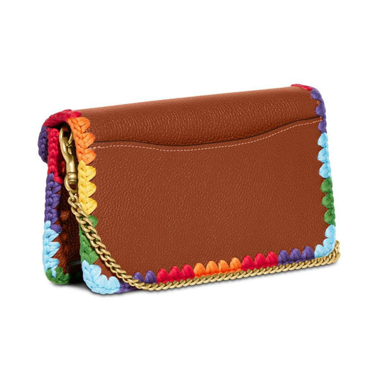 Pride Crochet Trim Polished Pebble Tabby Chain Clutch