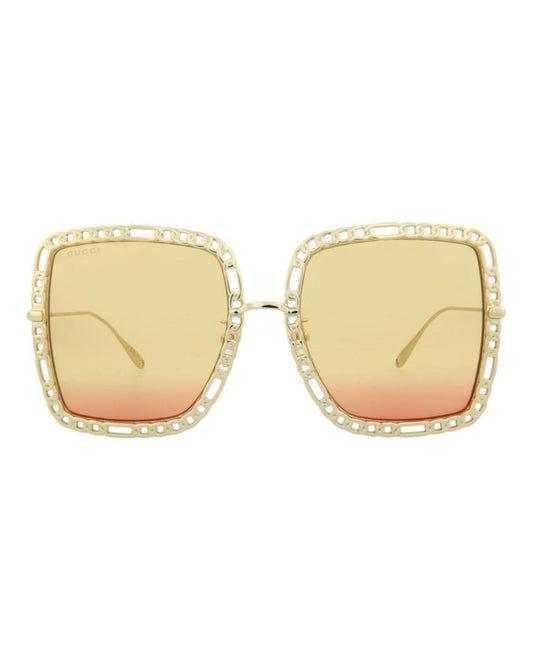 Square-Metal Frame Sunglasses