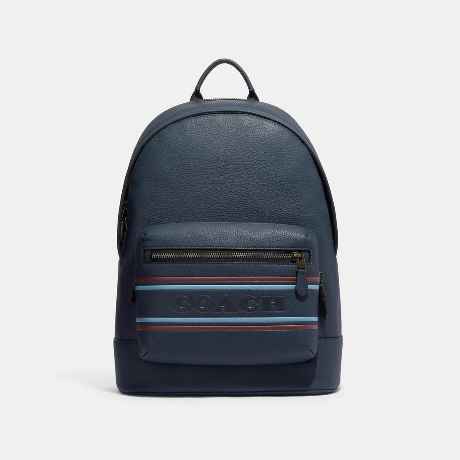 Coach Outlet West Backpack With Coach Stripe Coach Outlet West Backpack With Coach Stripe