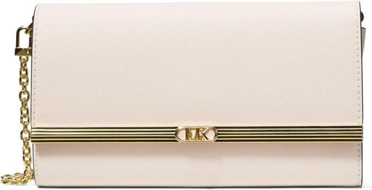 Michael Kors Mona Large East/West Clutch, Light Cream