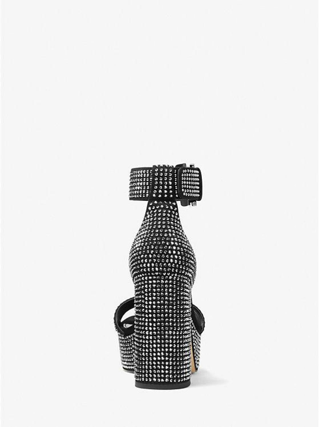 Tara Crystal Embellished Faux Suede Platform Sandal